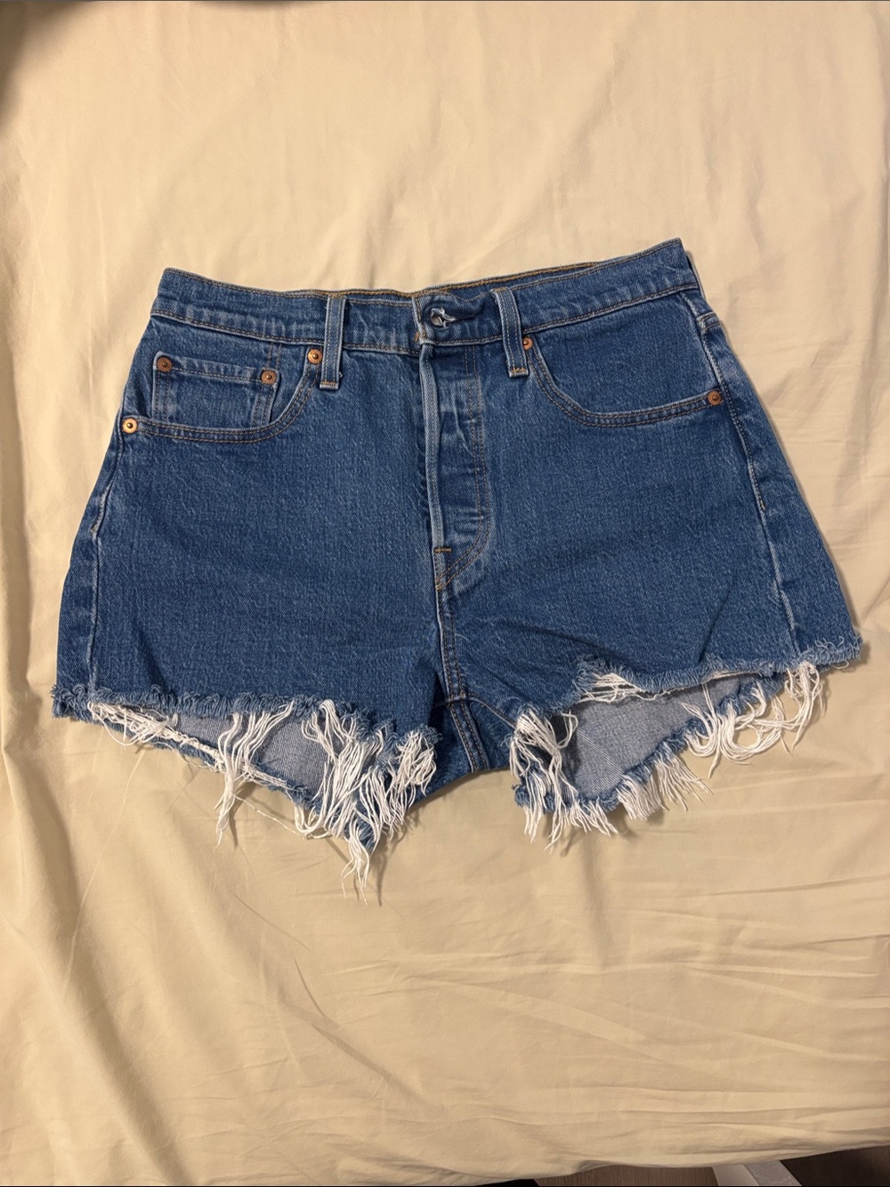 Levi's 501 Original Women’s Distressed Raw Hem Denim Shorts